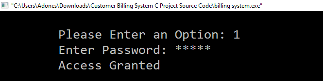 Login Form for Customer Billing System C Project With Source Code