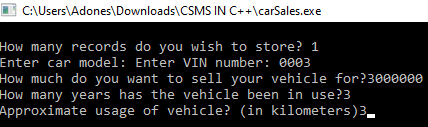 Welcome Screen for Car Sales Management System Project in C++ with Source Code