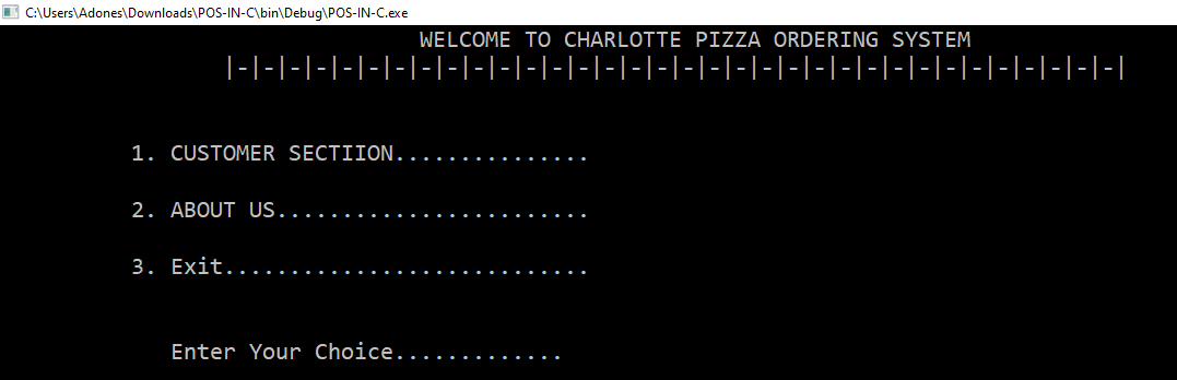 Pizza Ordering System In C Language With Source Code 