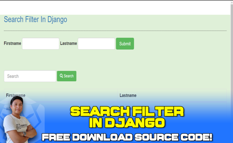 Search Filter In Django With Source Code