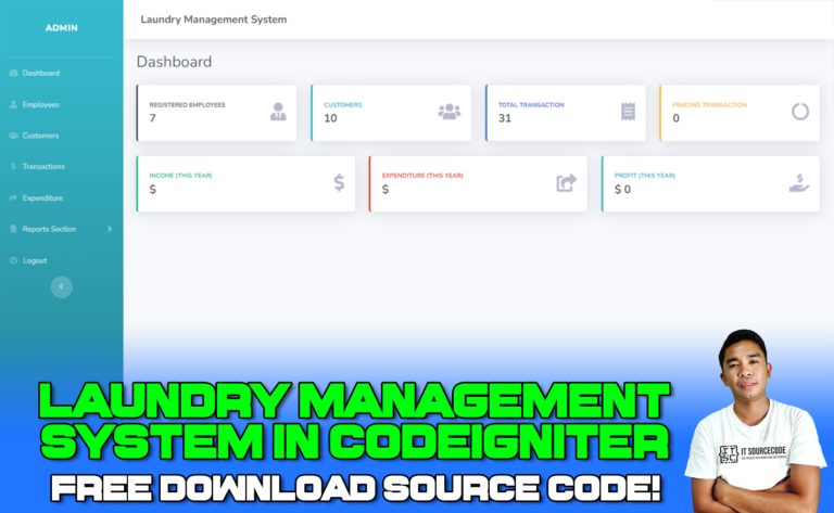 Laundry Management System In Codeigniter With Source Code