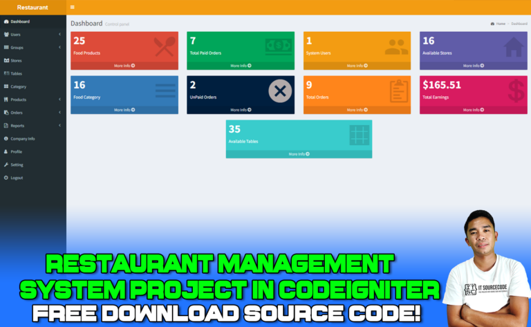 Restaurant Management System Project In Codeigniter