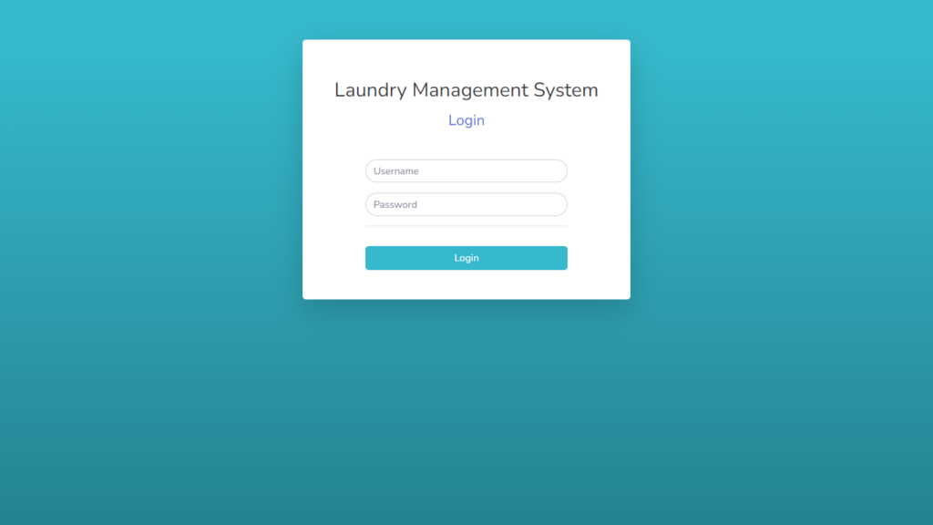 Laundry Management System Login