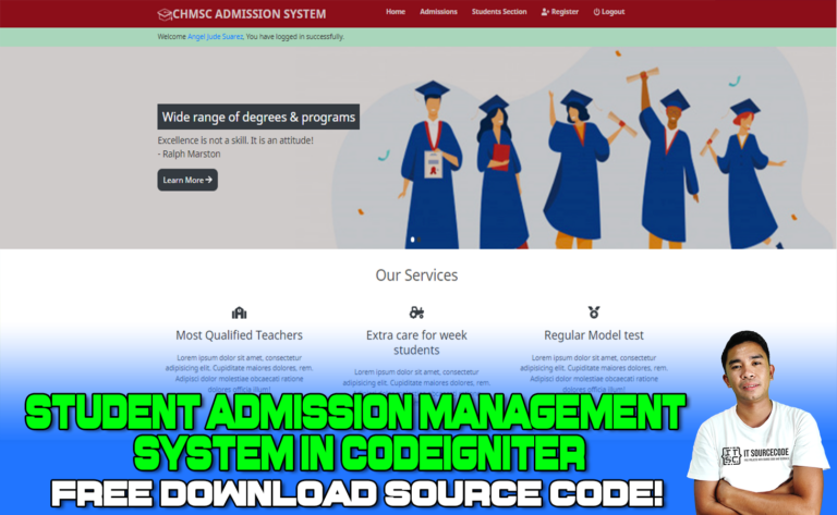 Student Admission Management System In Codeigniter