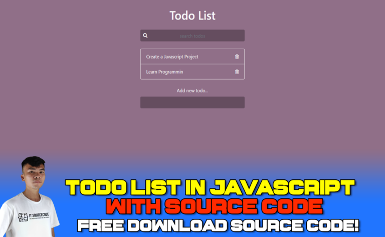 Todo List in Javascript with Source Code