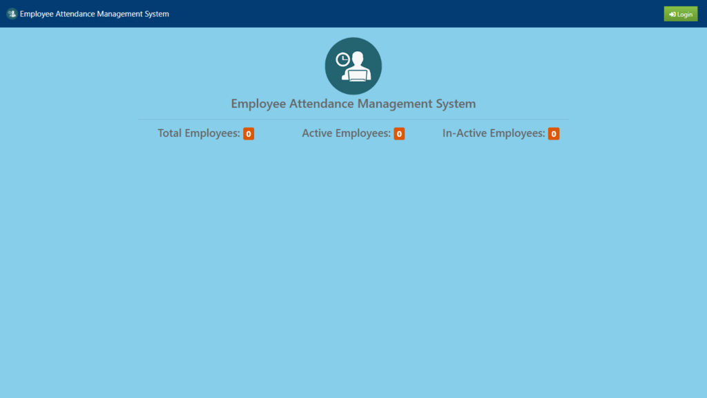 Employee Attendance Management System Home Page