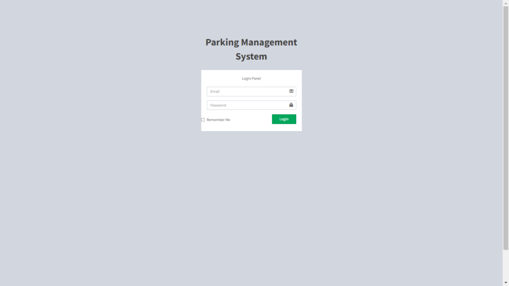 Parking Management System Login Page