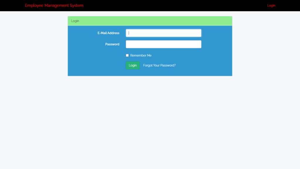 Employee Management System Login Page