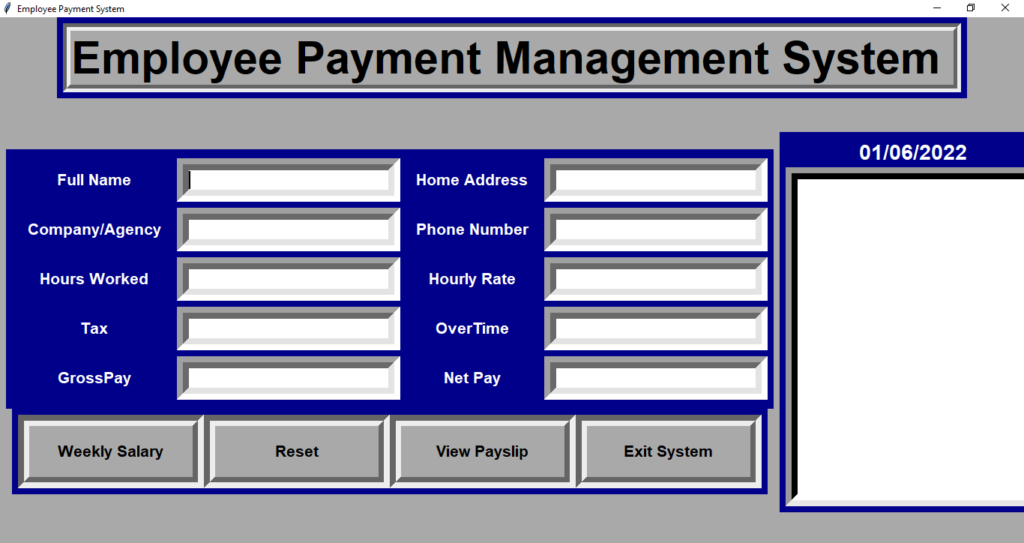Employee Payment Management System Home