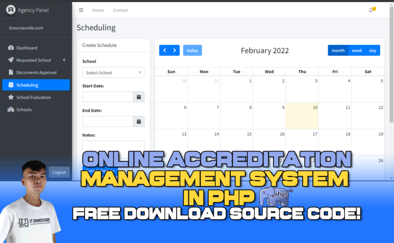 Online Accreditation Management System in PHP Source Code