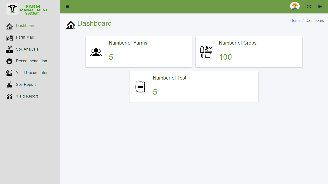 member dashboard of Cloud-Based Farm Assistant System
