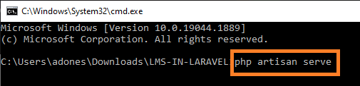 serve in Laravel Library Management System